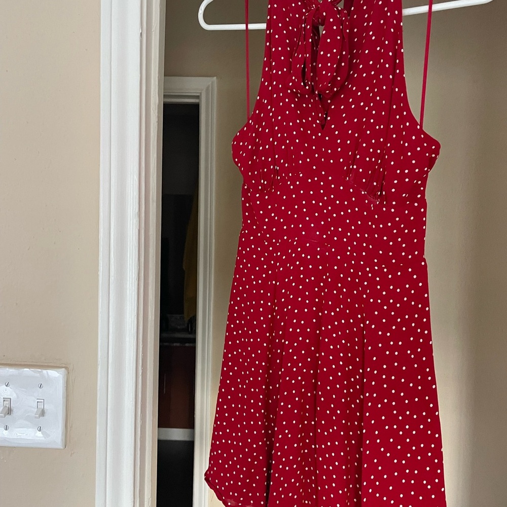 Reformation Red Polka Dot Mini Dress